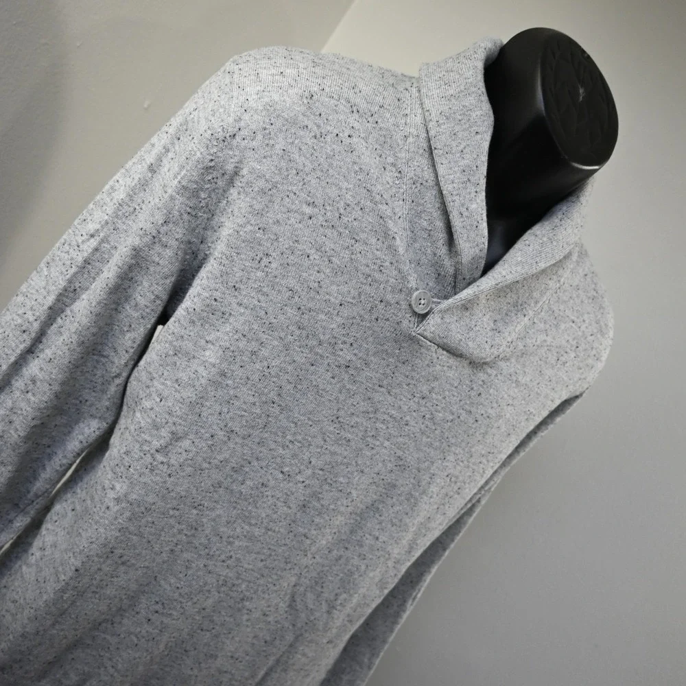 Banana Republic‎ Shawl Neck Sweater Mens Large Gray Cotton Wool Long Sleeve
